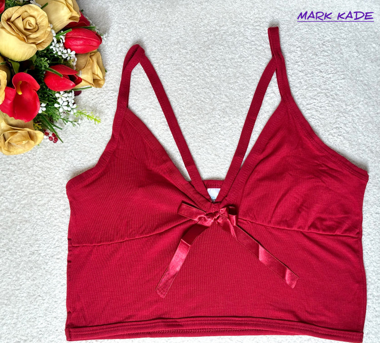 ست شورتک و نیمتنه زنانه نخی اورجینال Bonmarjen ترکیه – رنگ قرمز اناری