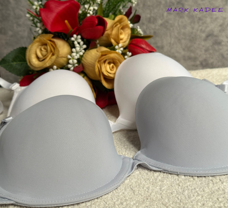 پک دو عددی سوتین زنانه اسفنجی میکروفایبر اسمارا آلمان سایز 80B – رنگ سفیدوطوسی