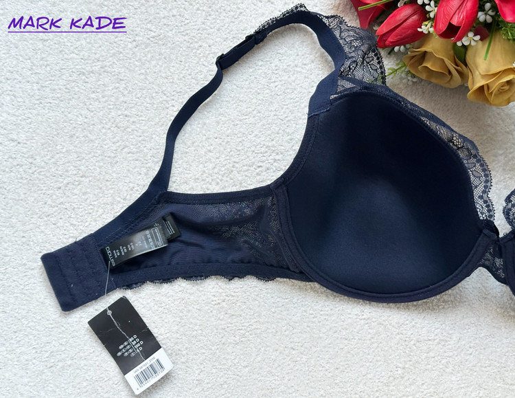 سوتین زنانه اورجینال اسمارا آلمان فنردار با لایه نازک ابری گیپوری سایز 85D – رنگ سورمه ای