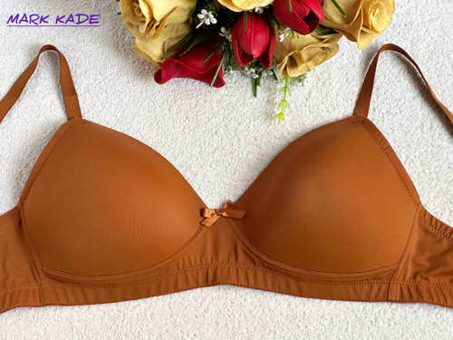 سوتین زنانه اورجینال اسفنجی بدون فنر میکروفایبر ضد حساسیت سایز 70B – رنگ خردلی