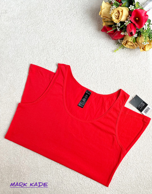 تاپ زنانه اسمارا آلمان بند پهن نخی اورجینال – رنگ قرمز