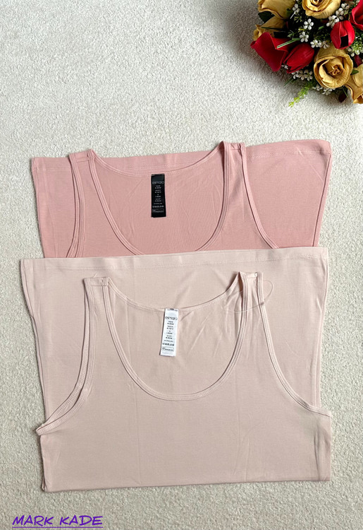تاپ زنانه اسمارا آلمان بند پهن نخی اورجینال – رنگ صورتی کثیف صورتی کم رنگ