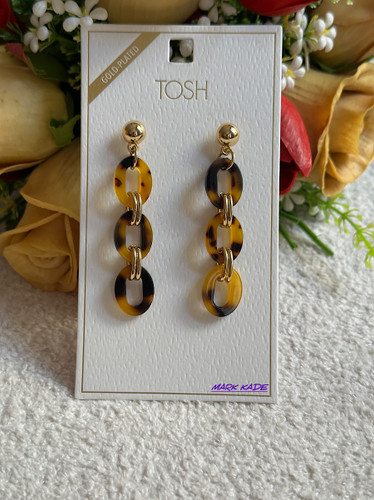 گوشواره زنانه مینیمال برند TOSH آلمان با آبکاری طلا، طراحی ظریف و مدرن