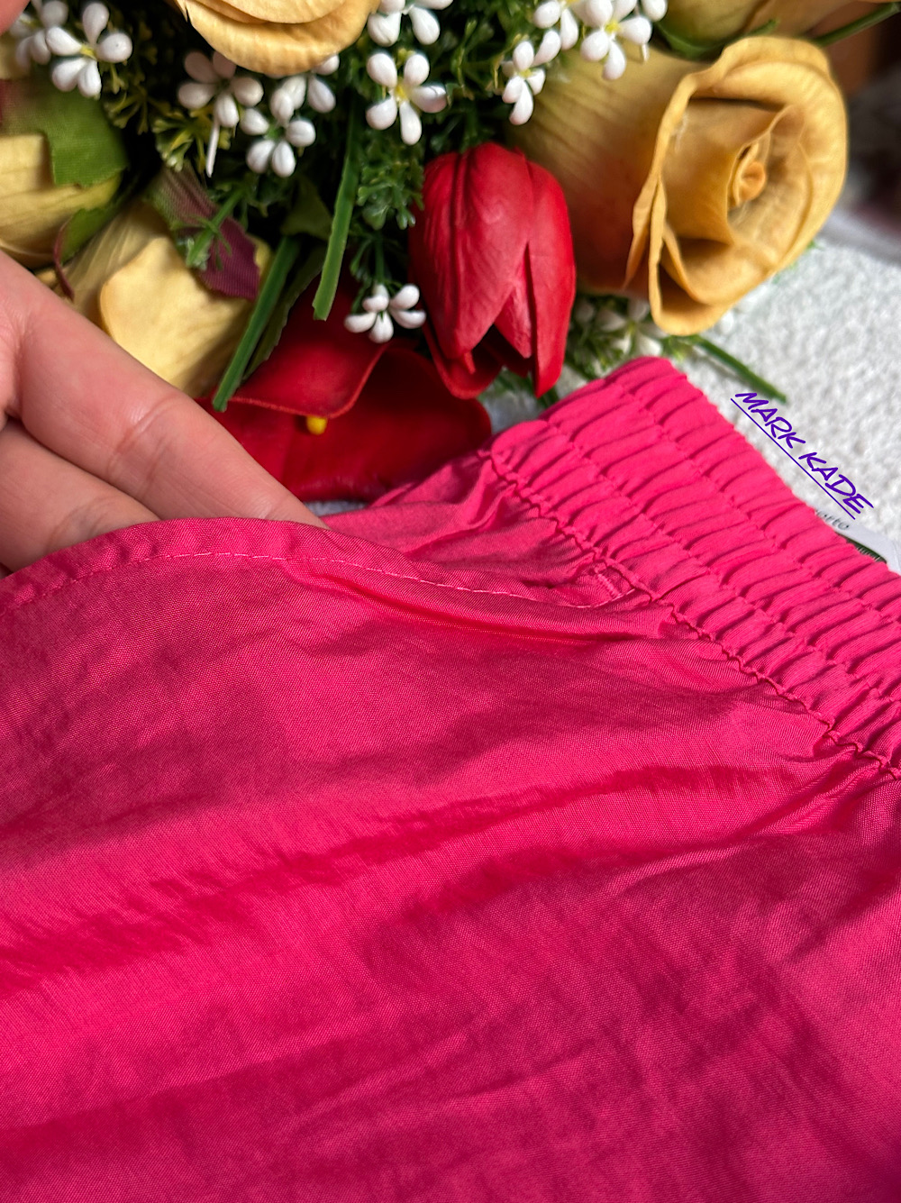 شورتک زنانه ویسکوز اکوورو صورتی با کمر کشی و پارچه سبک